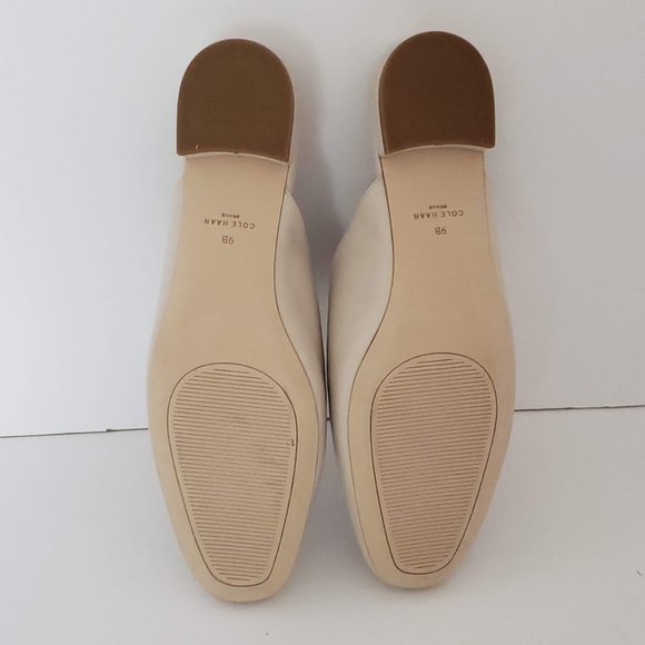 Cole Haan Women's Mules Low Heels Tan Reptile Size 9B Round Toe Leather New - Picture 7 of 8